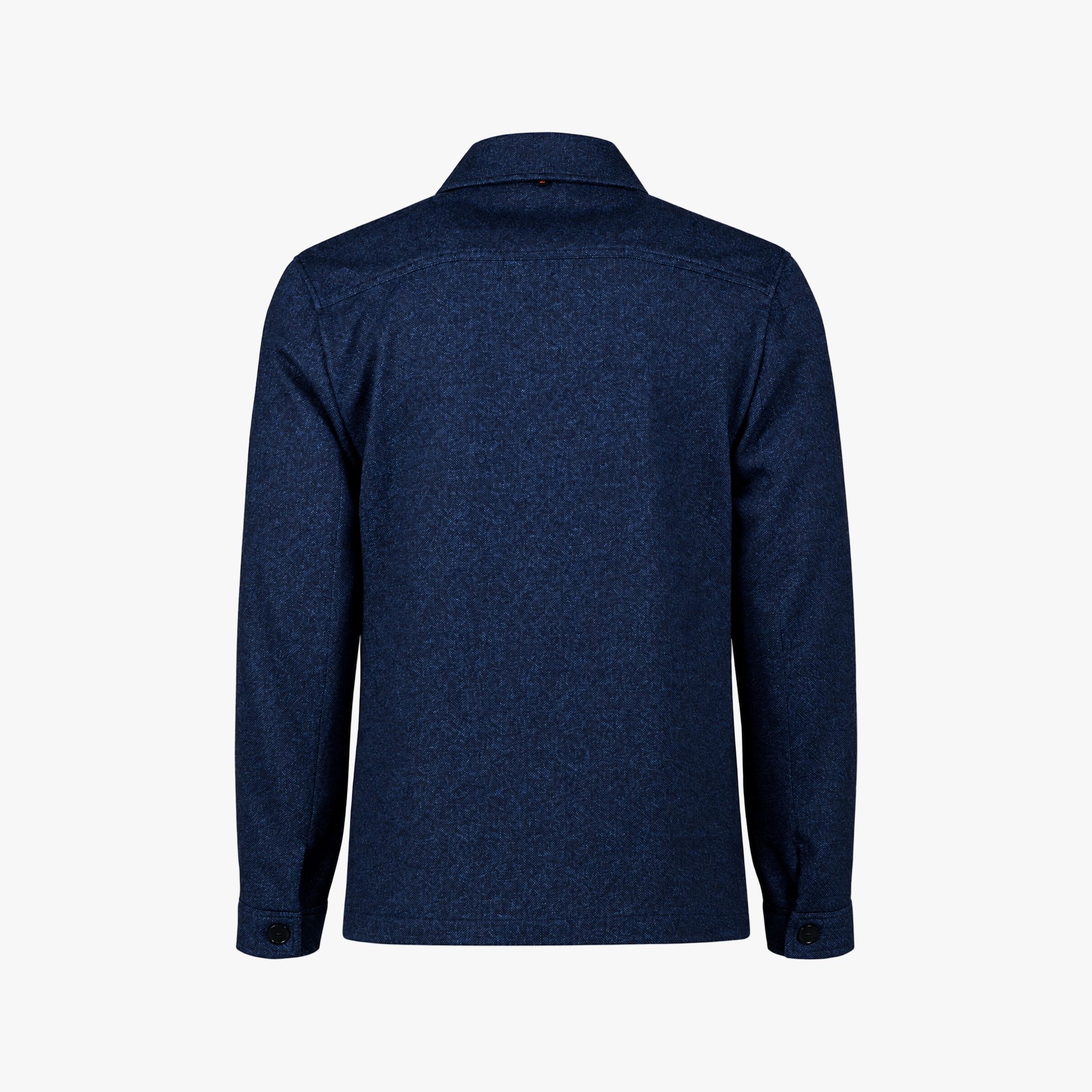 Achterkant van het donkerblauwe Zuitable Overshirt jasje